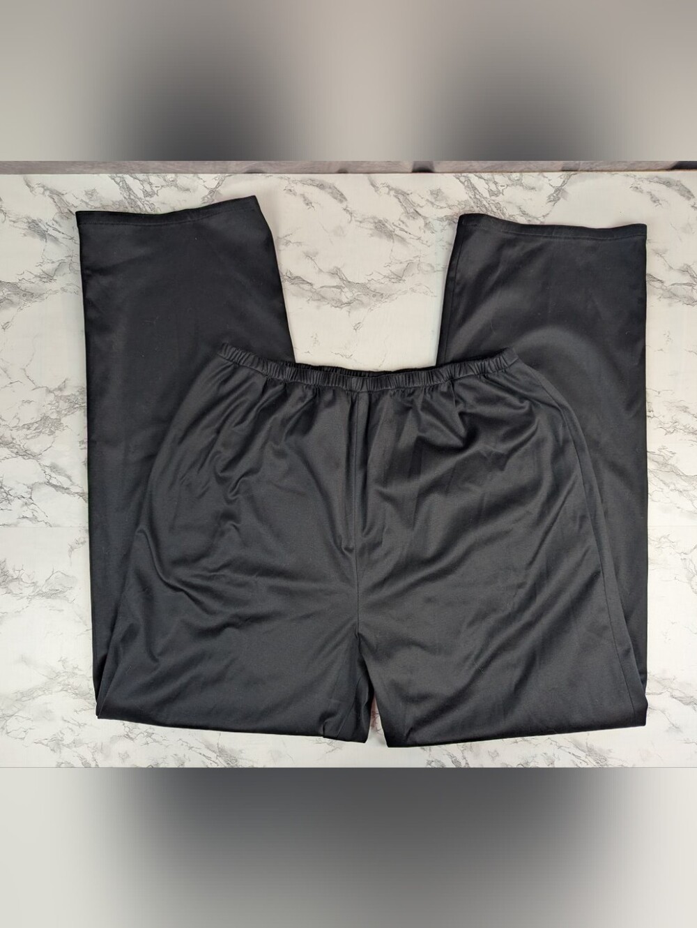 SHAMASK Black Minimalist Elastic Waist Fluid Wide Leg Pants - Size 3 / L / XL